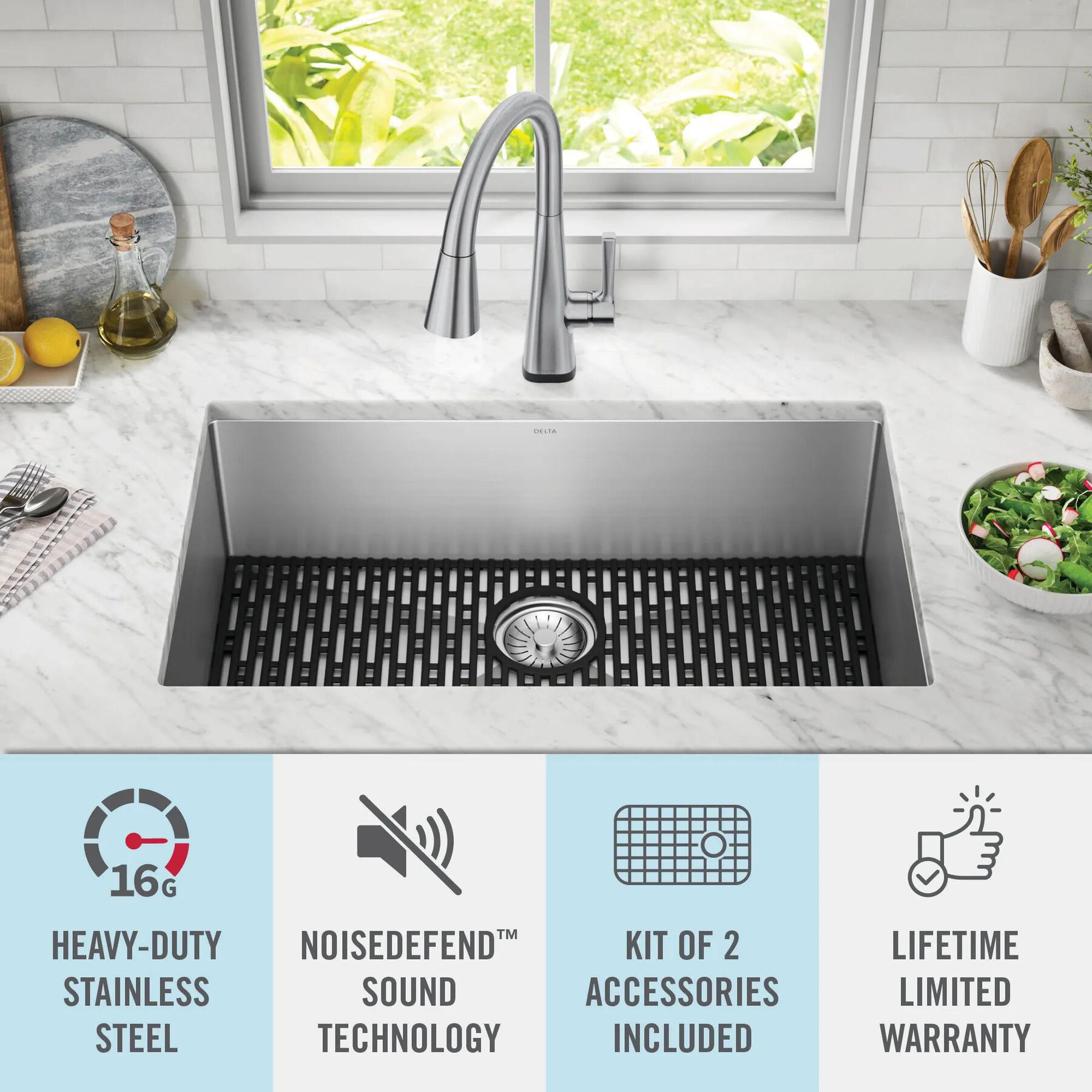 32&rdquo; Undermount Stainless Steel Single Bowl Kitchen Sink&nbsp;with Accessories